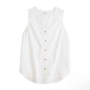 Women’s Croft & Barrow Button-Front Tank Top - White (XL)